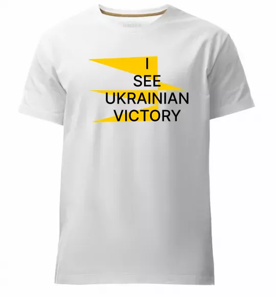 Мужская премиум футболка I see Ukrainian victory Белый фото