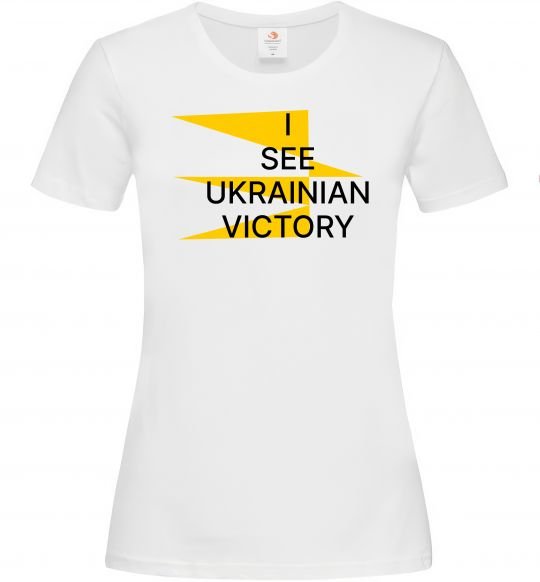 Жіноча футболка I see Ukrainian victory Білий фото