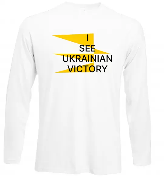 Лонгслив I see Ukrainian victory Белый фото