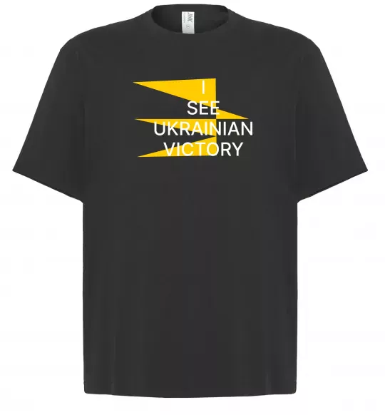 Футболка Оверсайз I see Ukrainian victory Черный фото