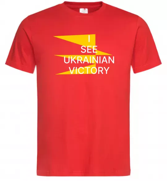 Мужская футболка I see Ukrainian victory Красный фото