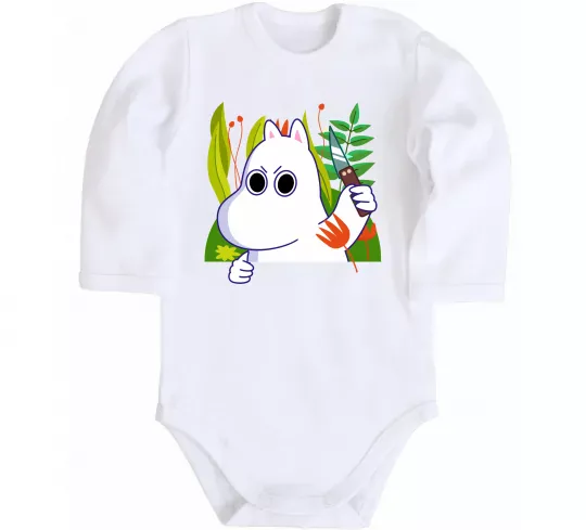 Детский боди Мумі-троль з ножиком Белый фото