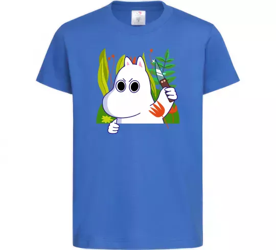 Дитяча футболка Мумі-троль з ножиком Яскраво-синій фото