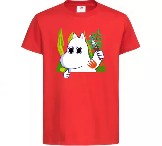 Дитяча футболка Мумі-троль з ножиком Червоний фото