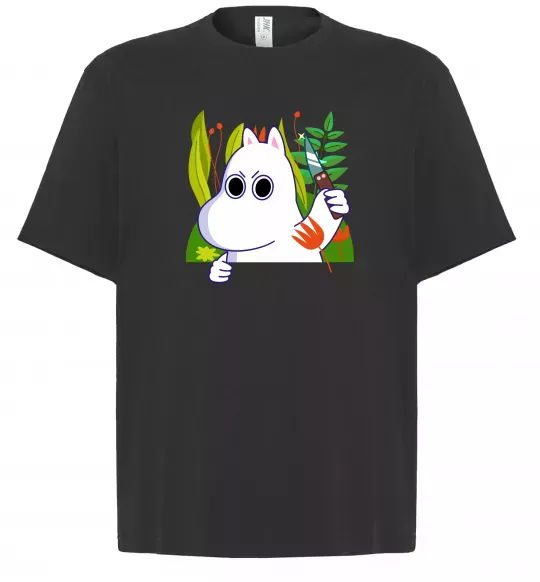 Футболка Оверсайз Мумі-троль з ножиком Черный фото