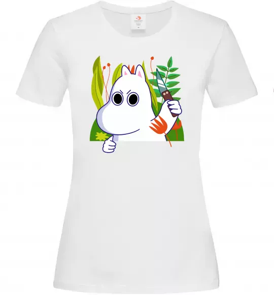 Женская футболка Мумі-троль з ножиком Белый фото