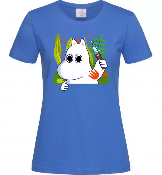 Женская футболка Мумі-троль з ножиком Ярко-синий фото