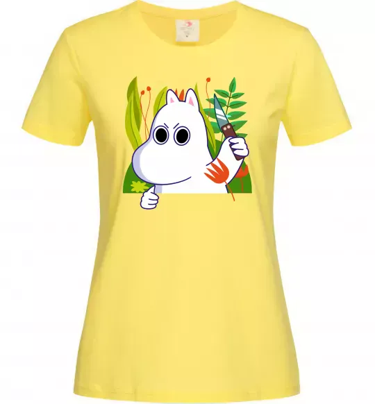 Женская футболка Мумі-троль з ножиком Лимонный фото