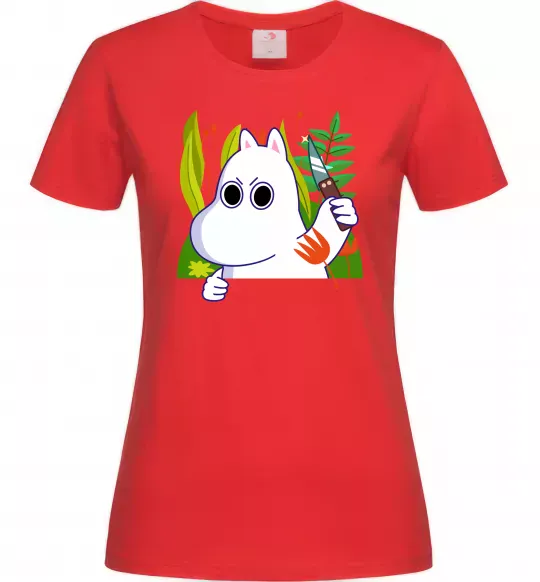 Женская футболка Мумі-троль з ножиком Красный фото