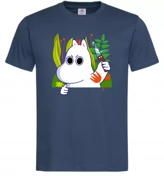 Мужская футболка Мумі-троль з ножиком Темно-синий фото