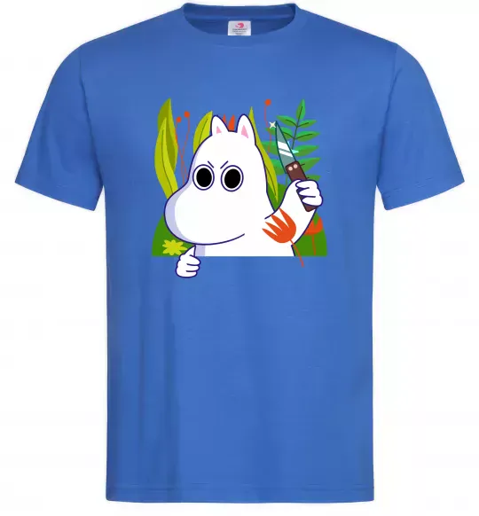 Мужская футболка Мумі-троль з ножиком Ярко-синий фото