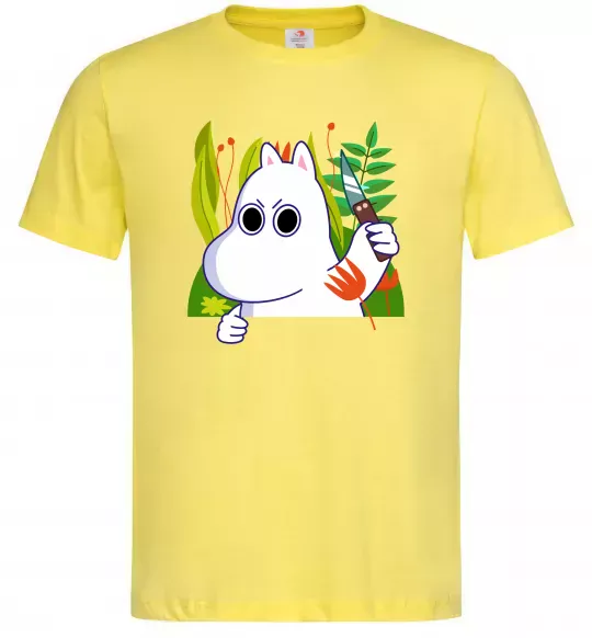 Мужская футболка Мумі-троль з ножиком Лимонный фото