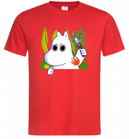 Мужская футболка Мумі-троль з ножиком Красный фото