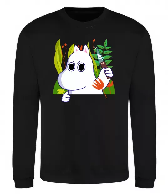 Свитшот Мумі-троль з ножиком Черный фото