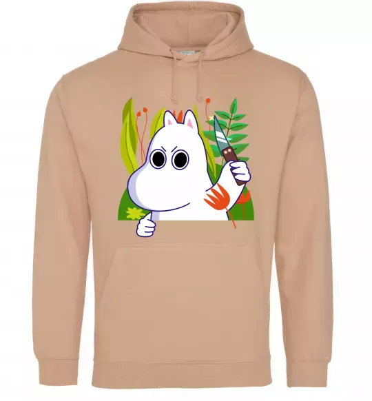 Мужская толстовка (худи) Мумі-троль з ножиком Песочный фото