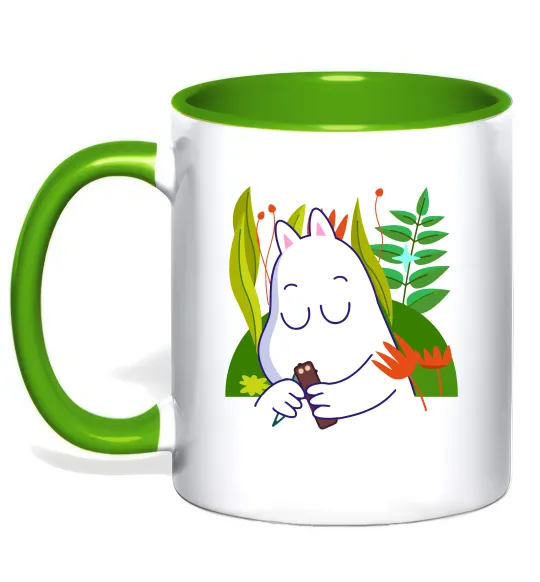 Чашка с цветной ручкой Мумі-троль Лаймовый фото