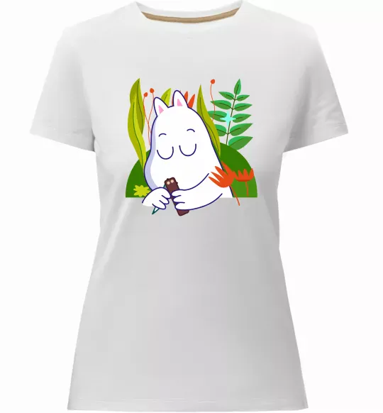 Женская премиум футболка Мумі-троль Белый фото