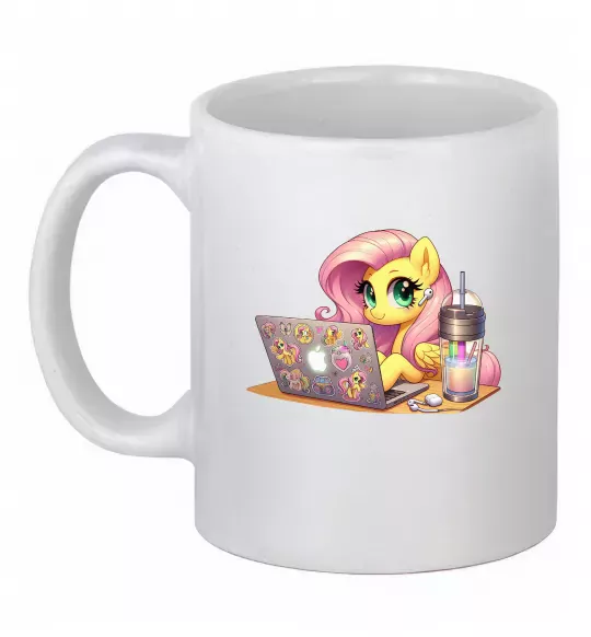 Чашка керамическая Поні Флаттершай Белый фото