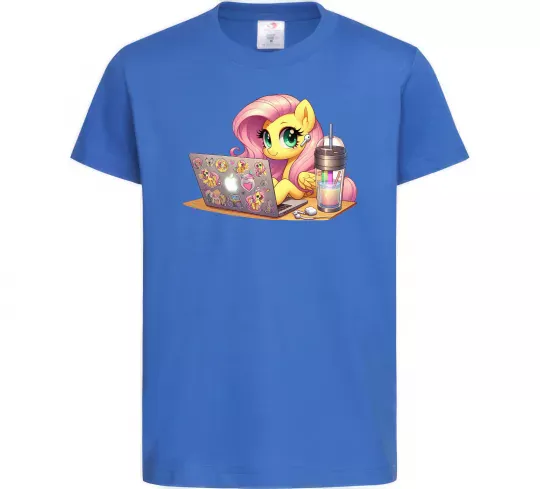 Детская футболка Поні Флаттершай Ярко-синий фото