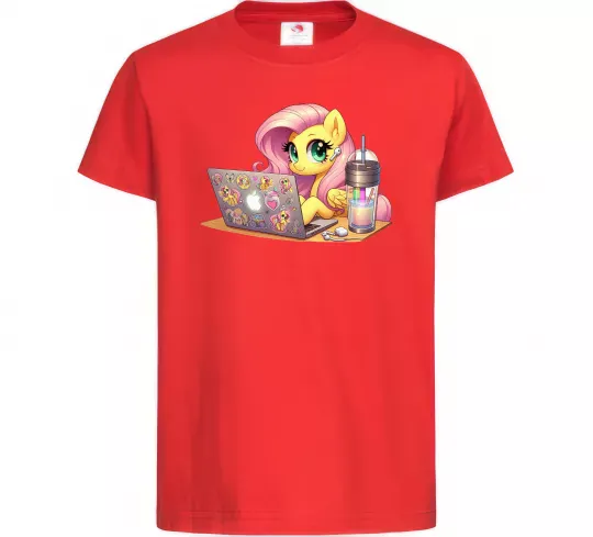 Детская футболка Поні Флаттершай Красный фото