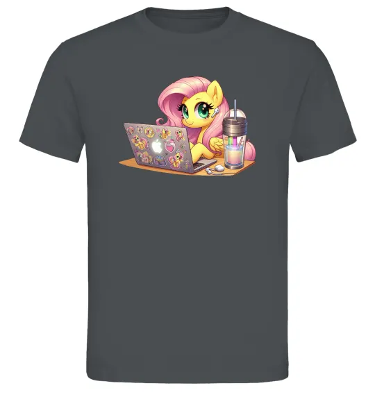 Чоловіча футболка Поні Флаттершай Графіт фото