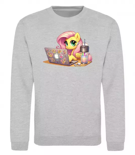 Свитшот Поні Флаттершай Серый меланж фото