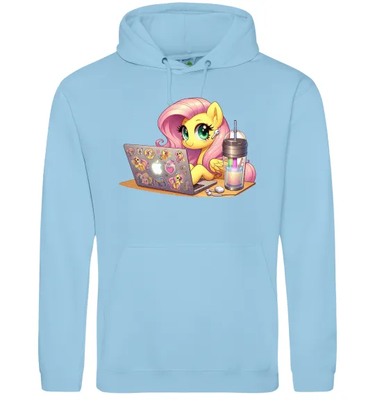 Мужская толстовка (худи) Поні Флаттершай Голубой фото