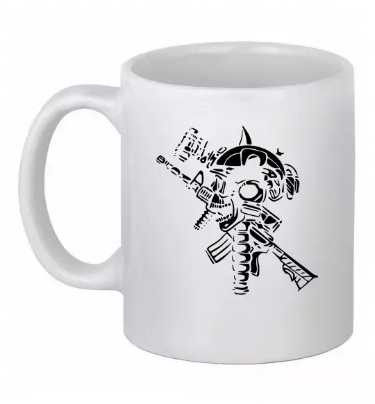 Чашка керамическая Military Белый фото