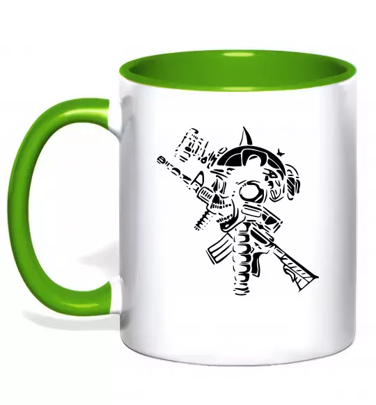 Чашка с цветной ручкой Military Зеленый фото