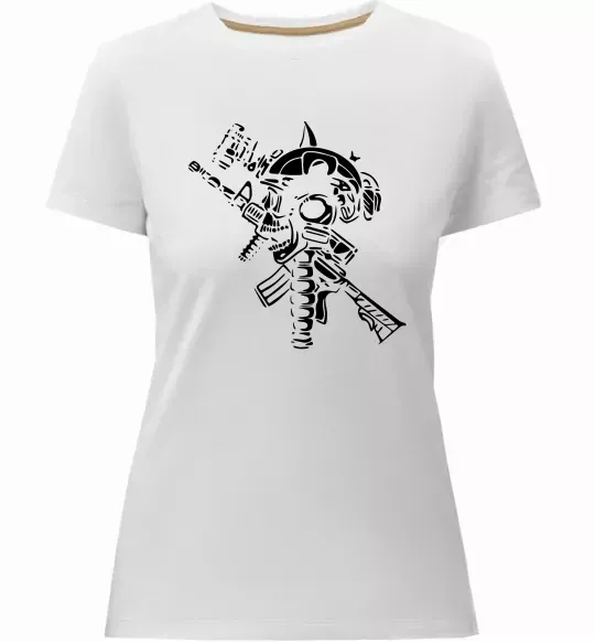 Женская премиум футболка Military Белый фото