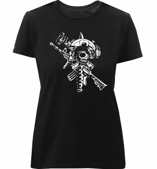 Женская премиум футболка Military Черный фото