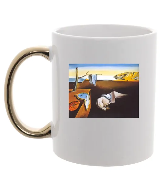 Чашка с цветной ручкой Постійність пам'яті Золото фото