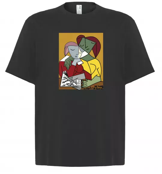 Футболка Оверсайз Two Girls Reading Books Черный фото