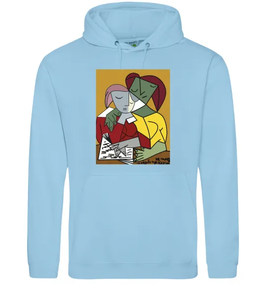 Чоловіча толстовка (худі) Two Girls Reading Books Блакитний фото