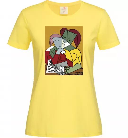Жіноча футболка Two Girls Reading Books Лимонний фото