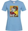 Жіноча футболка Two Girls Reading Books Блакитний Жіноча футболка Two Girls Reading Books Блакитний фото
