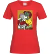 Жіноча футболка Two Girls Reading Books Червоний Жіноча футболка Two Girls Reading Books Червоний фото