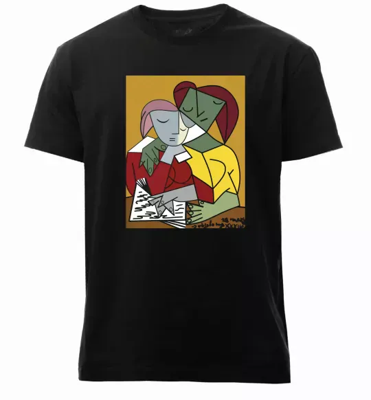 Мужская премиум футболка Two Girls Reading Books Черный фото