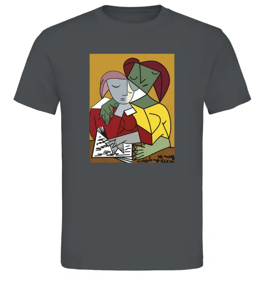 Чоловіча футболка Two Girls Reading Books Графіт фото