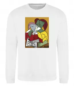 Світшот Two Girls Reading Books Білий фото