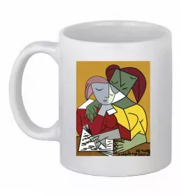 Чашка керамічна Жінка в капелюсі Білий фото