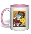 Чашка з кольоровою ручкою Two Girls Reading Books Ніжно рожевий фото