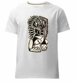 Чоловіча преміум футболка Жінка в капелюсі Білий фото