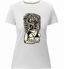 Жіноча преміум футболка Жінка в капелюсі Білий фото