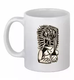 Чашка керамічна Жінка в капелюсі Білий фото