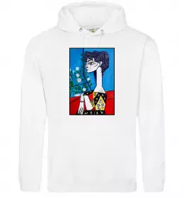 Чоловіча толстовка (худі) Жаклін із квітами Білий фото