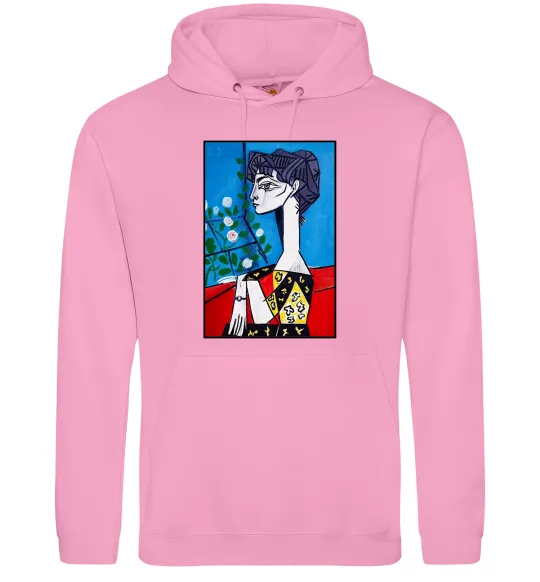 Женская толстовка (худи) Жаклін із квітами Розовый фото