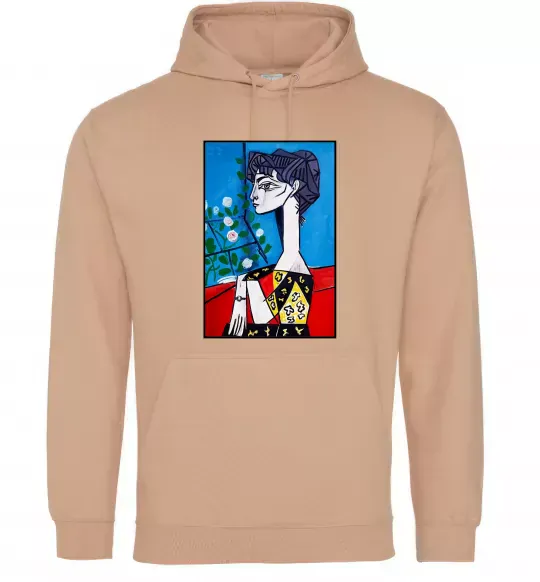 Жіноча толстовка (худі) Жаклін із квітами Пісочний фото