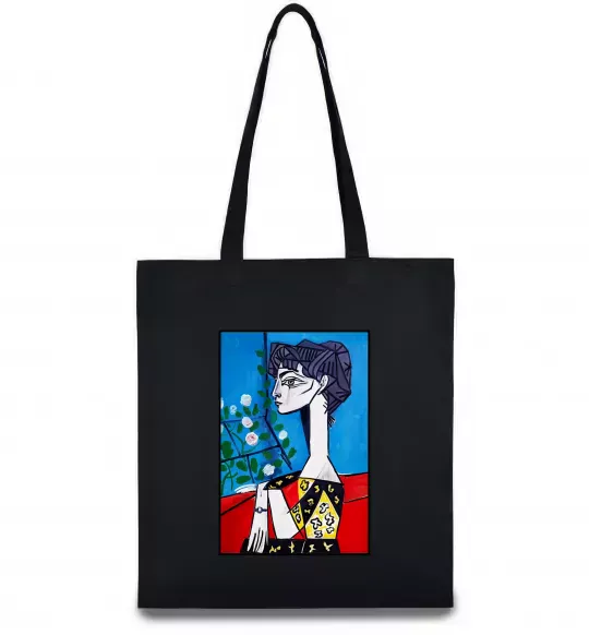 Еко-сумка Жаклін із квітами Чорний фото