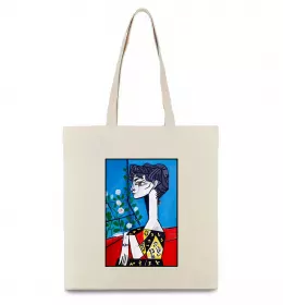 Еко-сумка Жаклін із квітами Бежевий фото